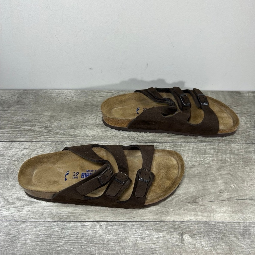 Birkenstock Made in Germany Slide Women’s Slip On Leather Brown Sandals Size 8